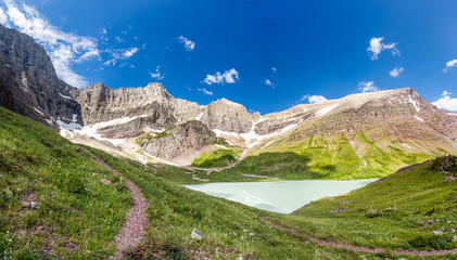 Fototapeta na wymiar Cracker Lake Trail, Glacier National Park, Montana