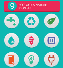 Ecology buttons,vector
