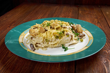 Tetrazzini is an American dish