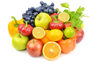 Naklejka na ściany i meble przydatny zestaw owoców i warzyw