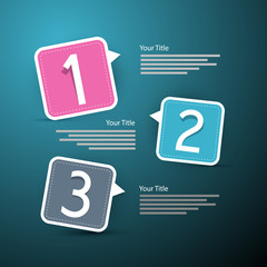 One, two, three, vector paper progress steps for tutorial