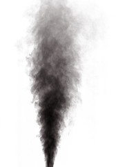 Black smoke on white background