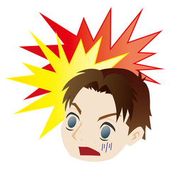 驚く白人の青年