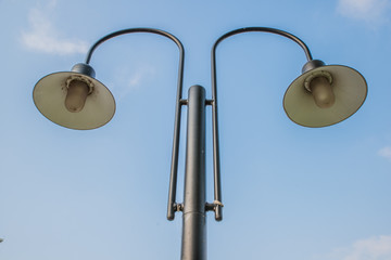 Street lamp and blue sky