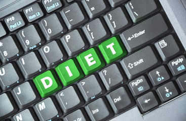 Green diet key on keyboard