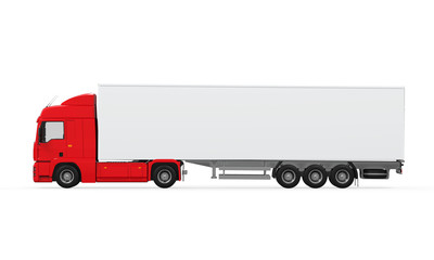 Red Cargo Delivery Truck
