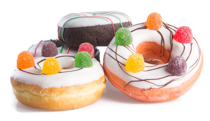 Assorted donuts donuts on a background