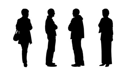 people standing outdoor silhouettes set 4