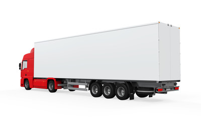 Obraz na płótnie Canvas Red Cargo Delivery Truck