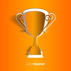 Paper trophy with space for your text - vector illustration
