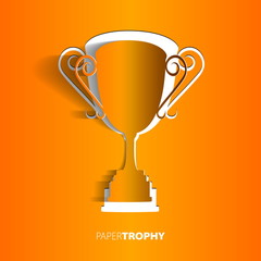 Paper trophy with space for your text - vector illustration