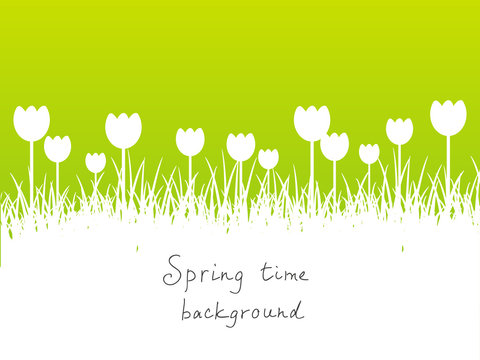 Green Spring Background With Place For Text