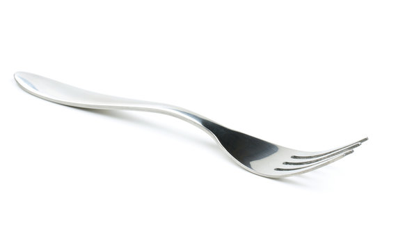 silver fork isolated on white