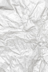 Crumpled white paper background texture. Vintage craft paper tex