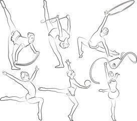 rhythmic gymnastics - outlines set