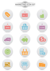 Marketing icons,Colorful version,vector