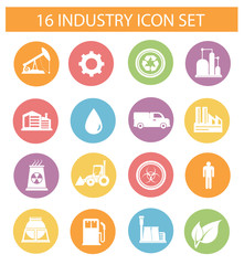 Industry icons on white background