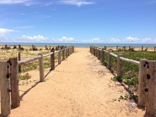 Sea view with sand in Brazil