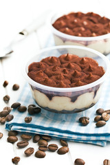 dessert tiramisu and coffee beans