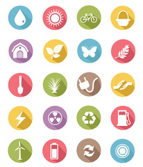 Ecology icons,Colorful version,vector