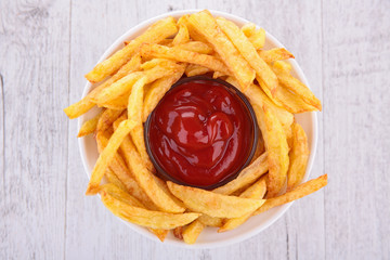 fries and ketchup