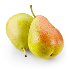 Ripe pears isolated on white background