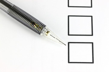 Mechanical pencil point to checkbox.
