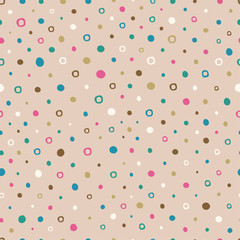 Seamless pattern of hand drawn dots, endless abstract background