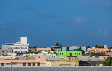 Green Building in Colorful San Juan Cityscape