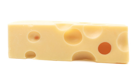 Close up of cheese slice.