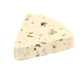 Slice of dor blue cheese.