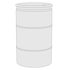 cartoon image of metal barrel