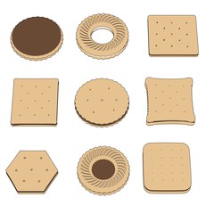 cartoon image of biscuit set