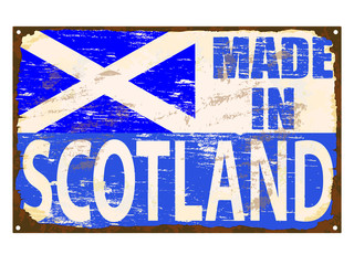 Fototapeta premium Made In Scotland Enamel Sign