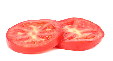 Slices of tomato. Close up.