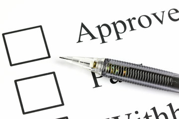 Mechanical pencil point to Checkbox in approve text.