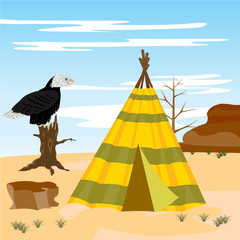 Wigwam in desert © santa43