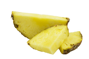 Pineapple slices isolated on white