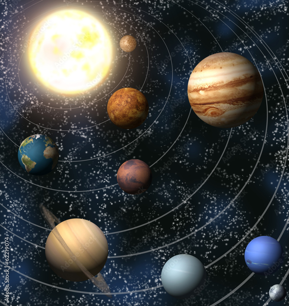 Wall mural solar system