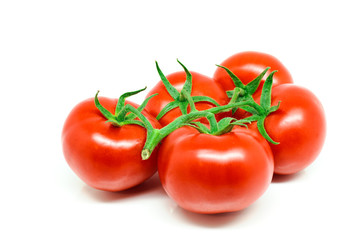 Red tomatoes isolated on white