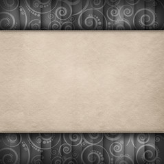 Double-layered background - blank paper sheet on retro pattern
