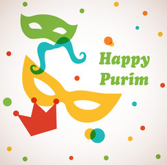 Jewish holiday Purim set. Vector illustration