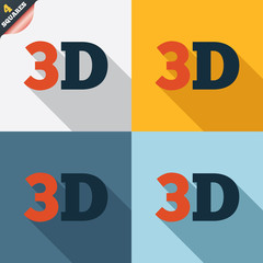 3D sign icon. 3D New technology symbol.