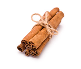 Bundle of Cinnamon isolated on white