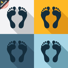 Human footprint sign icon. Barefoot symbol.