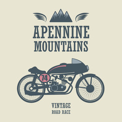 Vintage Motorcycle label, vector illustration