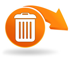 poubelle sur bouton orange