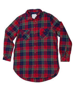 Red And Blue Plaid Shirt Fashion.