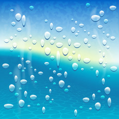 Blue abstract background with drops
