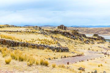 Funerary towers in Sillustani, Peru,South America